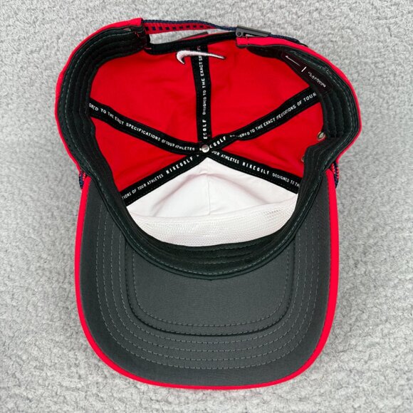 Nike Golf Cap Hat Mens One Size Red White Aerobill Classic99 Rope Adjustable - Picture 8 of 11